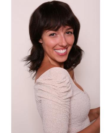 Undyed Dark Brown Human Hair Wig | Shoulder Length Straight Wig with Bangs | Color Code 0 - Shop Now! - Buy Online on GoSupps.com