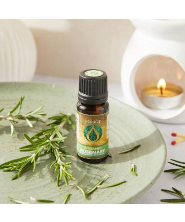 Certified Organic Rosemary Essential Oil 10ml - 100% Pure Therapeutic Grade for Aromatherapy, Massage & Hair Care | Includes e-Book - Buy Online on GoSupps.com