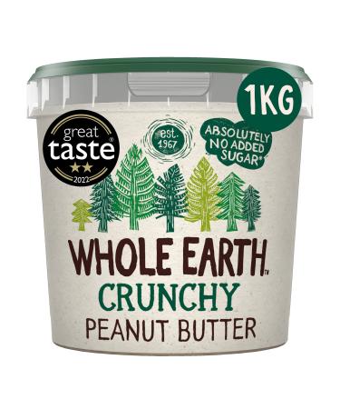 Whole Earth Crunchy Peanut Butter | Original Nut Spread Made with All Natural Ingredients | No Added Sugar Gluten Free Vegetarian & Vegan Friendly Catering (1 x 1 kg Tub) Crunchy 1.00 kg (Pack of 1)