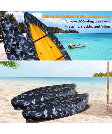 GYMTOP 7.8-18.2ft Waterproof Kayak Canoe Cover - Ocean Camo(420D Thickened) | UV Protection Sunblock Shield, Outdoor Storage Dust Boat Cover for 10.8-12.2ft Kayak - Buy Online on GoSupps.com