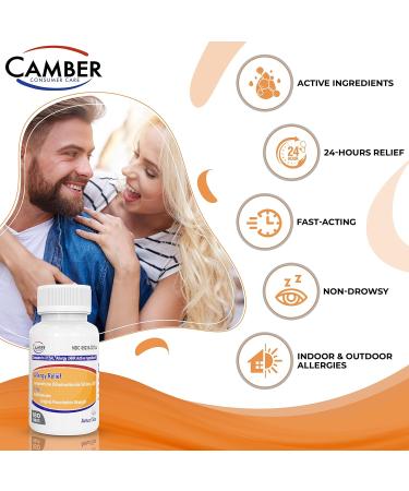 Camber Consumer Care Levocetirizine Dihydrochloride 5mg Antihistamine Tablets (180 Count) - Allergy Relief Medicine Comparable to Xyzal - Buy Online on GoSupps.com