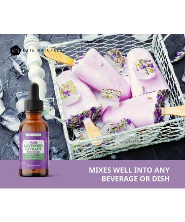 Lavender Extract (1oz) by Kate Naturals - 100% Natural & Vegan Flavoring for Baking & Drinks | Gluten-Free Edible Oil - Culinary Lavender Extract - Buy Online on GoSupps.com