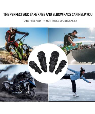 Gute 2-in-1 Knee and Elbow Pads Set for Motorcycle Gear - Adjustable Protector for Motocross, ATV, Skating - Black - Buy Online on GoSupps.com