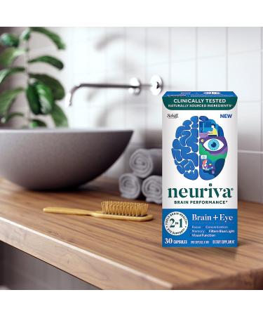 NEURIVA Brain + Eye Supplement with Lutein, Vitamins A C E, Zinc | Memory, Focus & Eye Health | 30 ct Capsules - Buy Online on GoSupps.com
