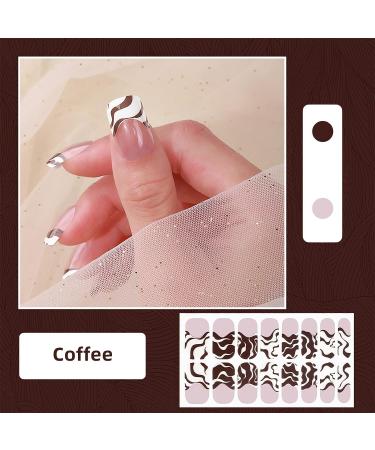 CHANGAR Glitter French Nail Polish Strips - Full Nail Wraps with French Tip Design for DIY Nail Art - Includes 2 Nail Files - Buy Online on GoSupps.com