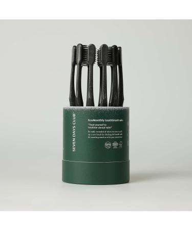 SEVEN DAYS CLUB Charcoal Toothbrushes - Set of 12 Soft Bristles Plant-Based Handles Ultra-Thin Charcoal-Infused for Adults - Eco-Friendly Oral Care - Buy Online on GoSupps.com