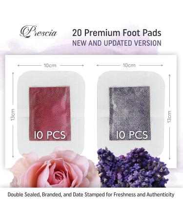 Prescia Foot Pads - 2-in-1 Deep Cleansing & Bamboo Vinegar Aromatic Herbs - Natural Sleep & Skin Health Support - Stress Relief - 20 Pack - Buy Online on GoSupps.com