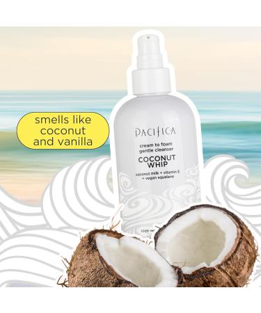 Pacifica Beauty Coconut Whip Cream to Foam Cleanser - Vegan Facial Cleanser with Vitamin E & Squalane - Hydrating & Purifying Skincare 8 fl oz - Buy Online on GoSupps.com