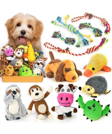 12 pieces squeak dog toys teeth cute plush toy packaging natural cotton puppy rope / chicken tool for puppies pet toys for - Buy Online on GoSupps.com
