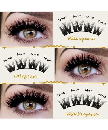 Buy 72 PCs DIY Individual Eyelashes - Reusable Wispy Fluffy Extensions for Beginners | B & Q B17 D-16mm - Buy Online on GoSupps.com