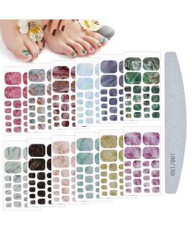 Kalolary self -adhesive nail film sticker 12 sheet marblerage footnail sticker nail art sticker design self -adhesive manicure sticker beautiful fashion diy decoration - Buy Online on GoSupps.com