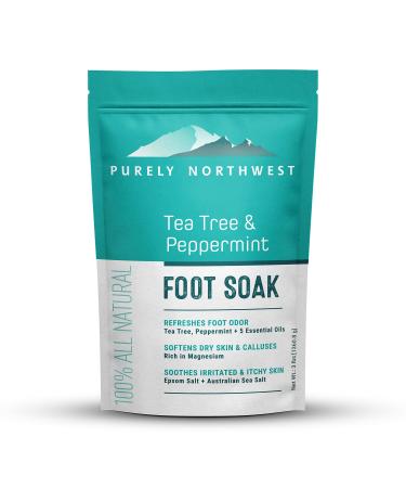 3 Pounds-Tea Tree, Peppermint, MSM with Epsom Salt Soothes Burning & Itching from Athletes Foot & Foot Odors-Softens Dry Calloused Heels Made by Purely Northwest