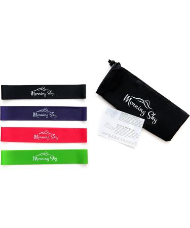 Buy Physical Therapy Resistance Bands by Morning Sky | 12-inch Loop Bands for Strengthening Stretching Yoga & Rehab | Includes Guide & Carrying Bag - Buy Online on GoSupps.com