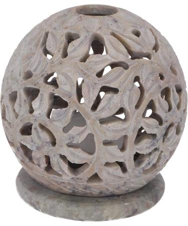 Buy GURU SHOP Indian Scented Potpourri Container - Soapstone Tealight & Ball Flowers - Cream-White - 8.5x8x8 cm | Fragrance & Oil Lamps International Shipping - Buy Online on GoSupps.com