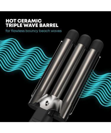 Revamp ProGloss Beach Big Waver - 3-Wave Iron for Glossy Beach Waves & Healthy Hair with Prowl Oils - Buy Online on GoSupps.com