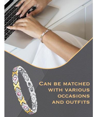 Jeracol Magnetic Hard Band Women - Ultra-High Titan Steel Magnetic Bracelet Gift | Stylish Silver & Gold Jewelry - Buy Online on GoSupps.com