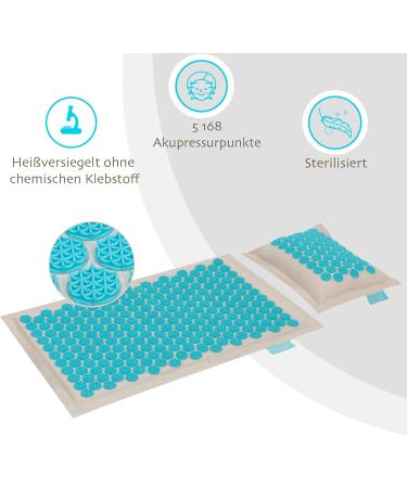 High-Quality Fit Acupressure Set - Natural Mat Pillow & Bag for Back & Neck Pain Relief | Multi-Colored Muscle Relaxation - Buy Online on GoSupps.com