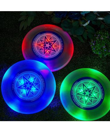 3-Piece LED Flying Disc Set | Glow in The Dark | 175g | 10.43 Inch | Easy to Throw | Ultimate Disc for Outdoor Games | Perfect for Camping, Beach, and Park | Great Gift for Adults - Buy Online on GoSupps.com