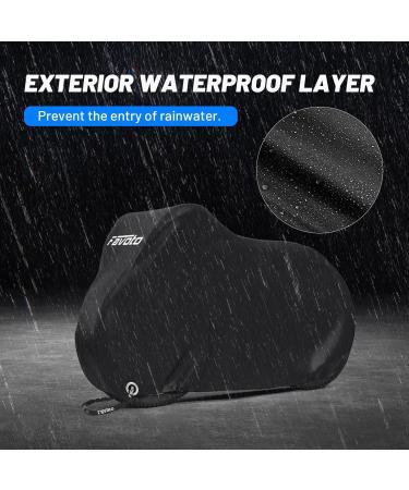 Favoto Waterproof Bicycle Cover - 210D Oxford Bike Garage Protection - XL 200x110x70cm Black - Durable & Portable with Storage Bag - Buy Online on GoSupps.com