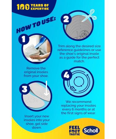 Buy Scholl Women's Gel Activ Work Insoles UK Size 3.5-7.5 - Comfortable Support for All-Day Wear - Buy Online on GoSupps.com