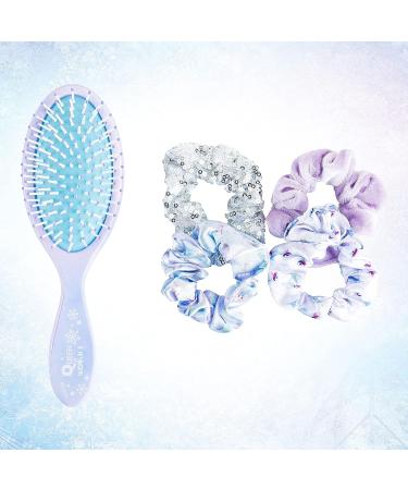 Frozen Princess Elsa Hair Accessory Set - 5 Pcs Including 1 Brush + 4 Scrunchies for Girls - Buy Online on GoSupps.com