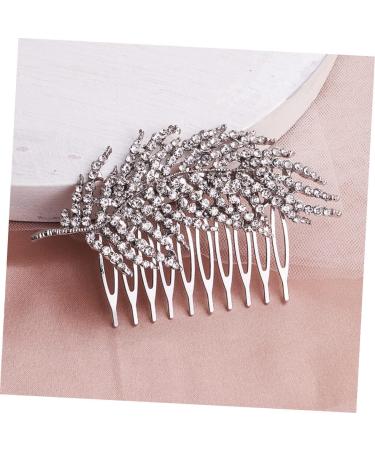 Ipetboom Wedding Hair Pin Rhinestone Barrettes Bridal Hair Accessories Rhinestone Hair Clip Flower Hair Accessories Pearl Hair Accessories Bridal Headpieces for Wedding Bride Comb Alloy - Buy Online on GoSupps.com