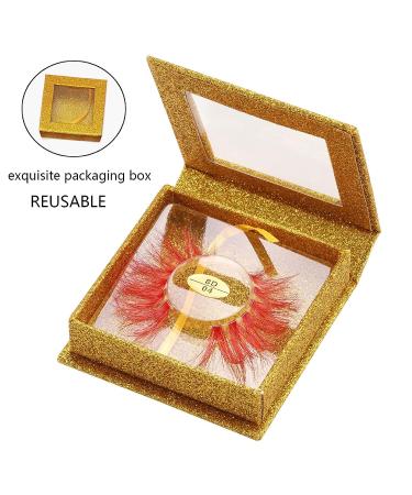 25mm Red Dramatic Fluffy False Eyelashes - Stand Out with Stunning Volume - Buy Online on GoSupps.com