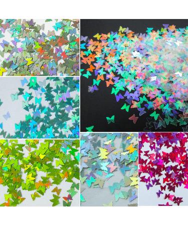 60g Butterfly Chunky Glitter Flakes - Holographic Mylar Confetti for Nail Design & Crafts - Buy Online on GoSupps.com