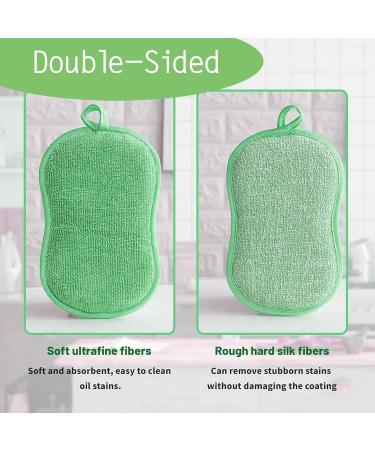 JALCH Sponges for Dishes 5 Packs Magic Eraser Kitchen Dishwashing Scrub Holder Pads Kitchenware Cleaning Household Cleaning Pack Non-Scratch Absorbent Reusable - Buy Online on GoSupps.com