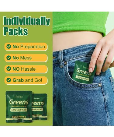 Greens Daily Gummies, Superfood Fruits and Veggies Blend with Spirulina, Chlorella, Prebiotics & Fiber, Adaptogens Multivitamin Supplement for Digestive Health, Non-GMO, 120 Count 120 Count (Pack of 1) - Buy Online on GoSupps.com