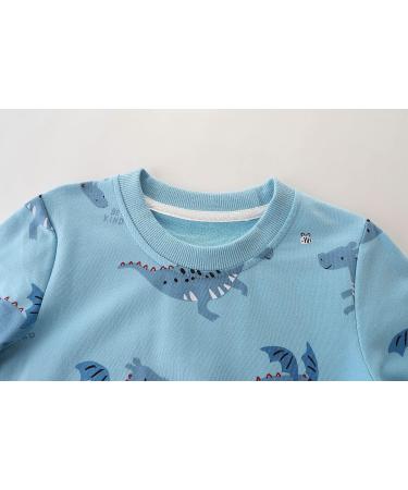 Dinosaur Sweatshirt for Boys | Kids Cotton Jumper Top | Long Sleeve Pullover T-Shirt for Toddlers | Baby Clothes 1-8 Years | 1-2 Years | Dino Design - Buy Online on GoSupps.com