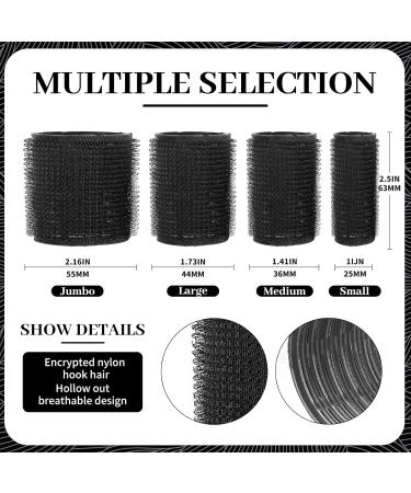 OLELON Jumbo Hair Rollers Set 38 Pcs Self Grip Hair Rollers with Clips Heatless Hair Curlers Rollers For Long Hair Velcro Rollers For Hair With Storage Box & Hair Roller Clips (Black 4 Size) Black 1 count (Pack of 1) - Buy Online on GoSupps.com