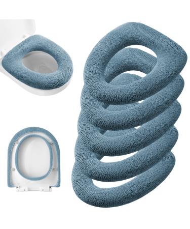 Legigo 5 Pack Thicker Bathroom Toilet Seat Cover Pads- Soft Warmer Toilet Seat Cushion Cover Stretchable Washable Fiber Cloth Easy Installation Comfortable Toilet Lid Seat Cover(Knit Elongated Blue) Knit-blue - Buy Online on GoSupps.com