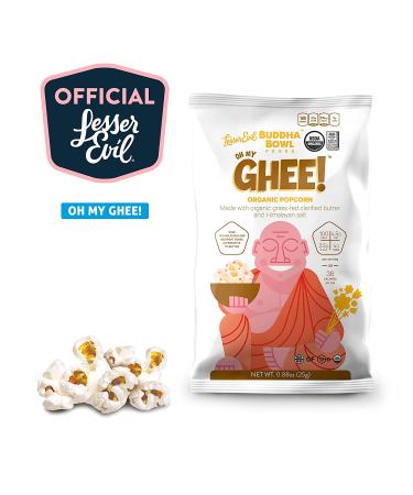 LesserEvil Organic Popcorn - Oh My Ghee! 0.88oz (18 Count) | Healthy Snack - Buy Online on GoSupps.com