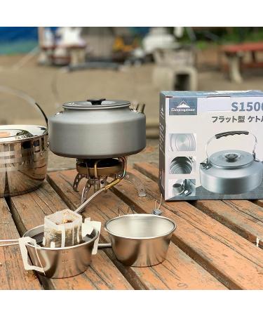 CAMPINGMOON 1.5L Portable Ultra-Light Camping Kettle Tea Pot S1500 - Compact Outdoor Cookware for Camping and Hiking Adventures - Buy Online on GoSupps.com