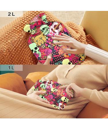 Skull Tiger Rose Hot Water Bottle - 2L for Pain Relief & Cramps | International Shipping - Buy Online on GoSupps.com