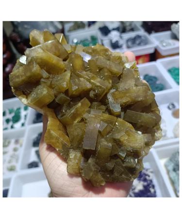 Natural Crystal Rough Crystal Cluster Natural Yellow Heavy Crystal Ore Quartz Crystal Specimen Collection (Size : 500-600g)