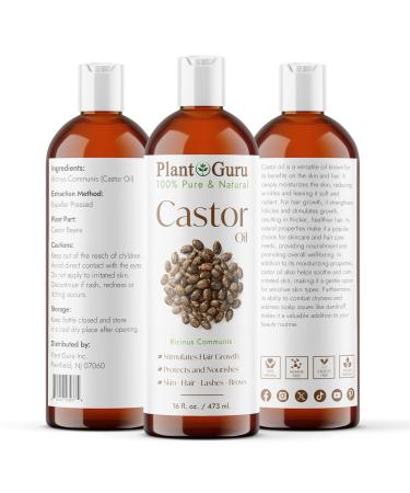 Unrefined Castor Oil 16 fl. oz. 100% Pure Hexane-Free USP Grade for Hair Growth Eyebrows Eyelashes & Skin Moisturizer - Buy Online on GoSupps.com