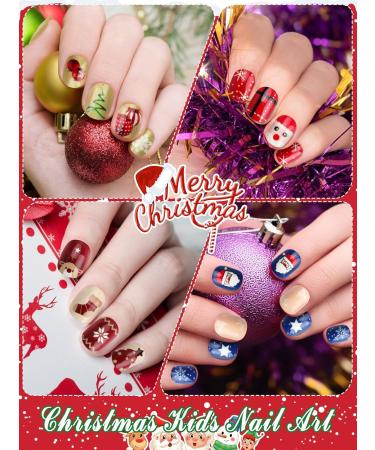 Kalolary 288PC Christmas Press-On Nails for Kids | Fun 3D Santa Snowman Tree Designs | Holiday Nail Art Decoration - Buy Online on GoSupps.com