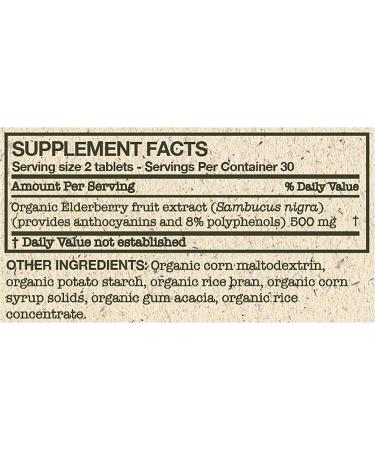 FutureBiotics Elderberry Extract 500 mg | 60 Organic Vegetarian Tablets for Immune Support - Buy Online on GoSupps.com