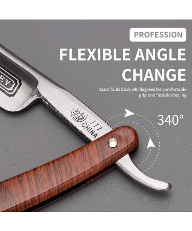 Gold Monkey-777 Straight Razor for Men - Stainless Steel Manual Shaving Razor with Natural Wood Handle | Vintage Barber Shaving Experience - Buy Online on GoSupps.com