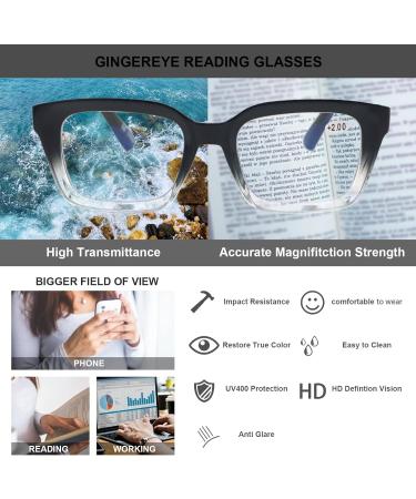 3 Pack Oprah Style Blue Light Blocking Square Reading Glasses for Men & Women | +1.5 Strength | Top Selling Computer Readers - Buy Online on GoSupps.com