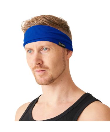 CHARM Casualbox | Sport Headband Yoga Hairband Sweat Absorbent Moisture Absorbent Blue