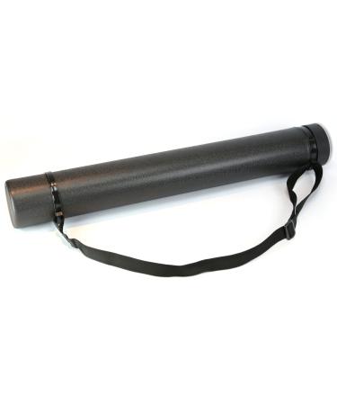 Nozlen Document Poster Tube - Black Plastic Storage Tube Expands from 24.5 up to 40 with Clear ID Card Cap - Water and Light Resistant - Telescoping for Posters  Artwork and Drawings Model DT3001