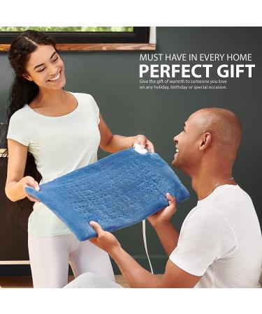 Large Electric Heating Pad for Back, Shoulder, Neck Pain Relief - Soft Fabric Heat Pad with Auto Shut Off - 6 Heat Levels, 3 Timer Settings - 12x24 inches - Buy Online on GoSupps.com