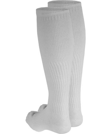 Truform Compression Socks for Men - 15-20 mmHg Cushion Foot Knee High White Large (1 Pair) - Best for Travel & Daily Comfort - Buy Online on GoSupps.com