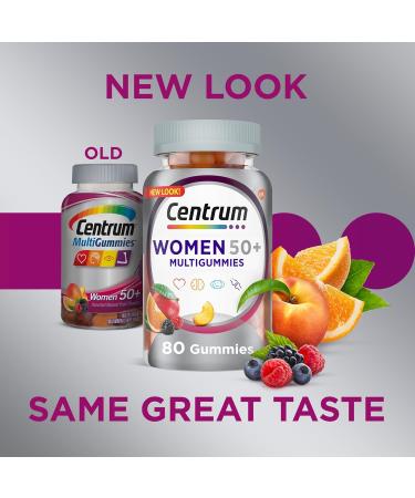 Centrum MultiGummies for Women 50 Plus Multivitamin/Multimineral Supplement with Vitamins D3 E B6 and B12 Assorted Fruit Flavor - 140 Count - Buy Online on GoSupps.com