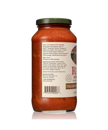 Rao's Homemade Sausage & Mushroom Sauce 24 Fl oz - 1.5 lb (Pack of 1) | Authentic Italian Pasta Sauce - Buy Online on GoSupps.com