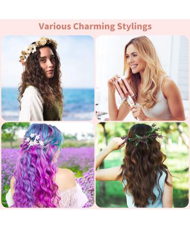 Ohuhu 1 Inch Ceramic Tourmaline Triple Barrels Hair Waver Curling Iron | Temperature Adjustable with LCD Temp Display | Rose Gold | Mother's Day Gift - Buy Online on GoSupps.com