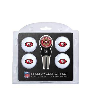 Team Golf NFL Regulation Size Golf Balls (4 Count) & Divot Tool with Removable Double-Sided Magnetic Marker San Francisco 49ers One Size Multi Team Colors